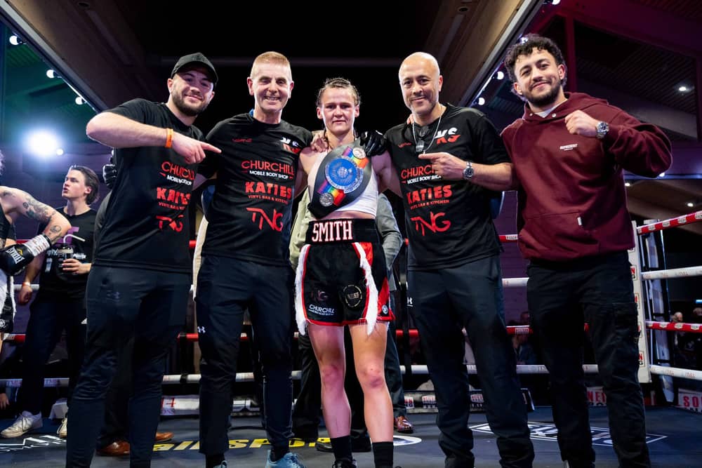 Katie Smith, centre, with (from left to right) Lucas Ballingall, Miles Harding, Michael Ballingall and Mikey McKinson.