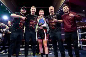 Katie Smith, centre, with (from left to right) Lucas Ballingall, Miles Harding, Michael Ballingall and Mikey McKinson.