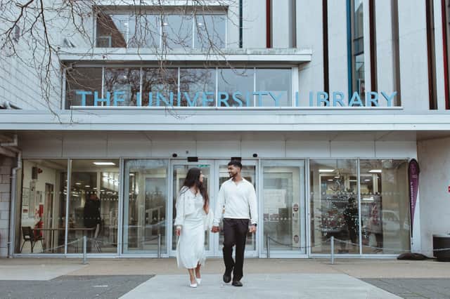 Tharsa Sakthipakan and Heshanth Muruganandan at the University of Portsmouth