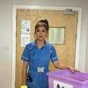 Beka Naylor at work. The NHS nurse, from Doncaster, was recovering from cancer treatment at Sheffield's Northern General Hospital when her car was stolen from outside her home. Photo: Beka Naylor/SWNS