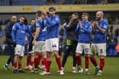 Pompey's Hayden Matthews, centre, earned the praise of John Mousinho after his man-of-the-match performance at Oxford United.