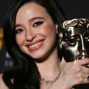 US actress Mikey Madison poses with the award for Best leading actress for "Anora" during the BAFTA British Academy Film Awards ceremony at the Royal Festival Hall, Southbank Centre, in London, on February 16, 2025.