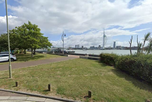 The People's Park will overlook the harbour towards the Gunwharf area of Portsmouth