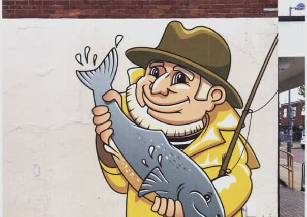 The mural design for Mick's Fishing Tackle shop in Mengham Road, Hayling Island
