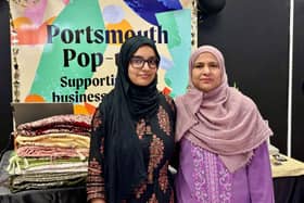 Shama Parveen (right), founder and owner of SP Collections, with her daughter Lubna Saleem.