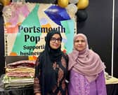 Shama Parveen (right), founder and owner of SP Collections, with her daughter Lubna Saleem.