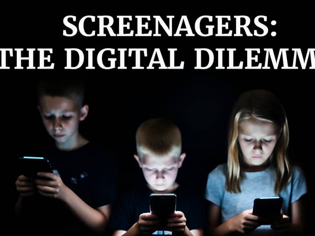 Photo of children with smartphones