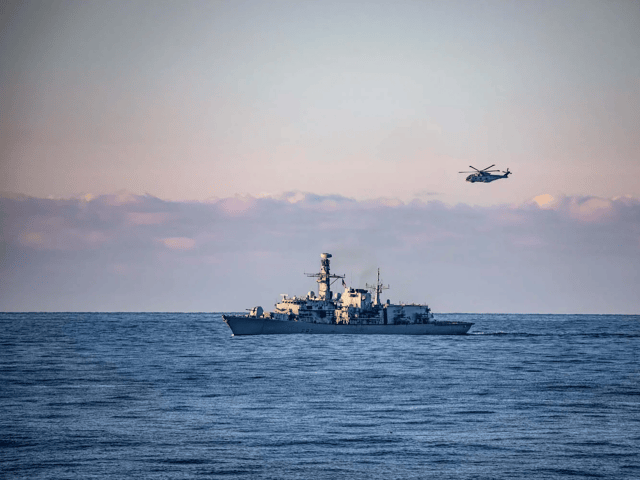 Royal Navy frigate HMS Somerset charges down submarines while operating in Norway.