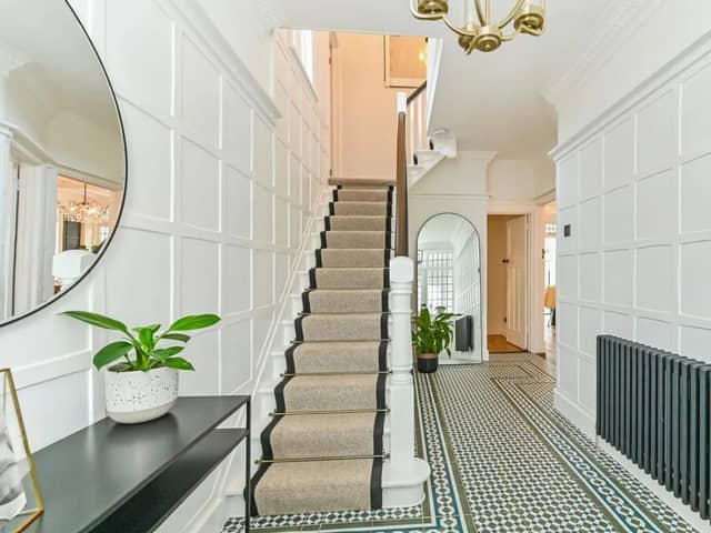 This home has a spectacular hallway full of elegance.