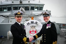 Portsmouth-based Royal Navy ship HMS Tyne has a new Commanding Officer. Lt Cdr Martyn Mayger has replaced Cdr Hugo Floyer.