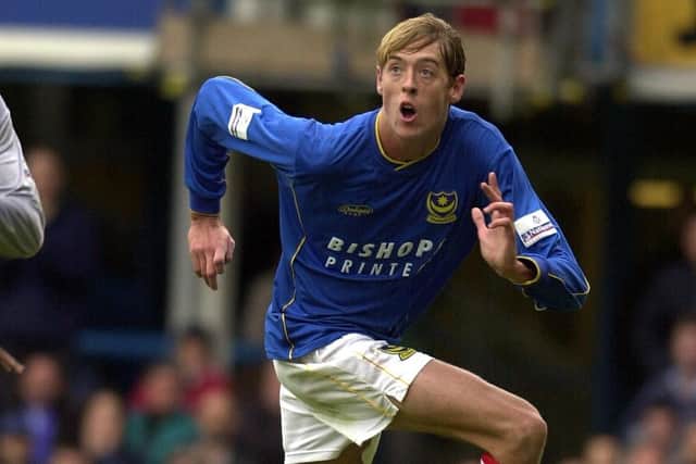 Peter Crouch in his first stint at Pompey in the 2001-02 season