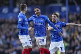 Josh Murphy celebrates his goal in Pompey's win over QPR.
