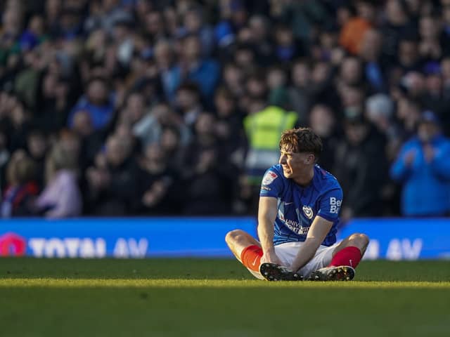 Hayden Matthews had to play the dying minutes of the game against QPR up front following a heavy challenge and Pompey unable to make any more substitutions