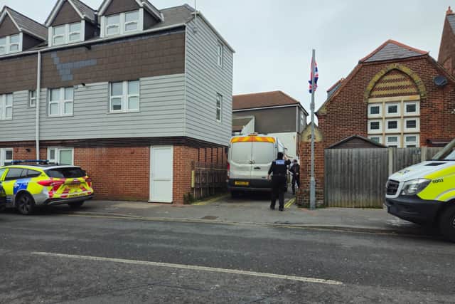Police carrying out raid in Fratton today