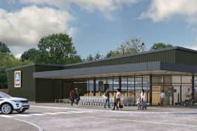 An artist's impression of what the new Aldi in Horndean will look like