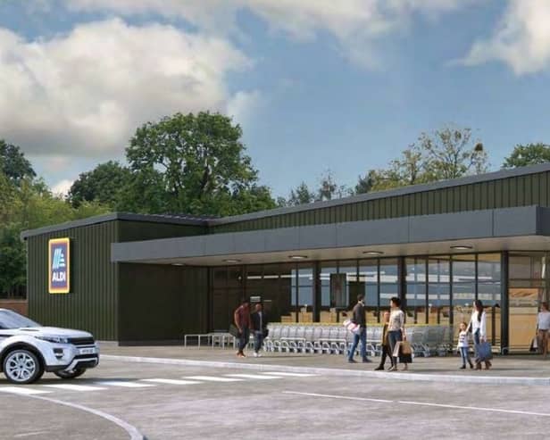 An artist's impression of what the new Aldi in Horndean will look like
