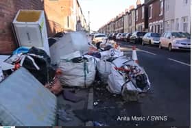 Rubbish on a residential street