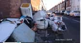 Rubbish on a residential street