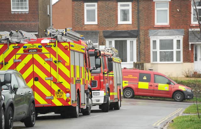 Crews from Portchester, Cosham, Fareham, Waterlooville, Southsea and Eastleigh attended in the early hours on Monday, February 24, 2025, in Portsdown Road, Portsmouth. 
Picture: Sarah Standing (240225-2330)