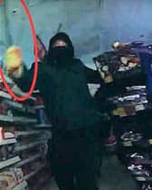 Bornworn footage shows Callum Knox charge at police armed with a crowbar during supermarket robbery in  Sevenoaks, Kent, November 22 2024. 