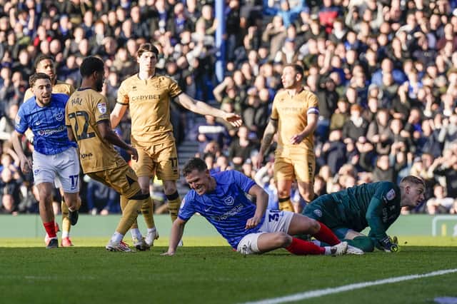 Matt Ritchie celebrates scoring Pompey's second in Saturday's 2-1 win over QPR. Picture: Jason Brown/ProSportsImages