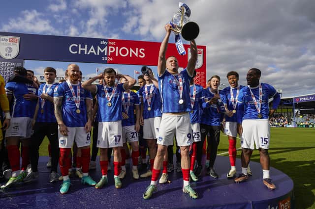 Colby Bishop was Pompey's top scorer when they won the League One title last season. Picture: Jason Brown/ProSportsImages
