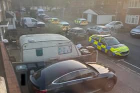 A woman suffered a serious head injury following an assault in Chatsworth Avenue with a 47-year-old man arrested on suspicion of murder.