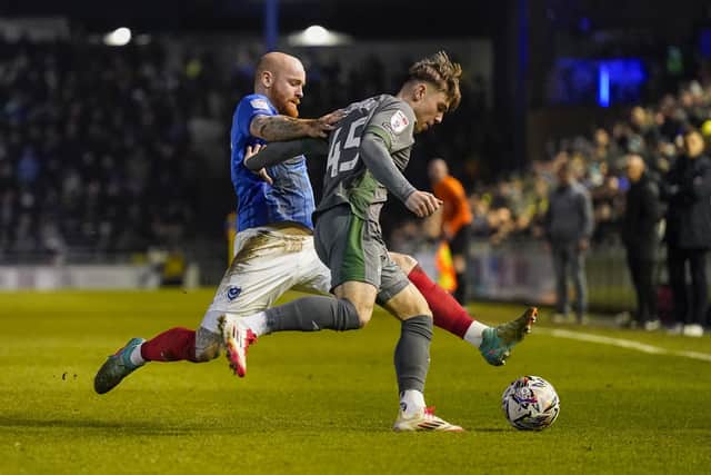 Pompey's Connor Ogilvie in action against Cardiff. Pic: Jason Brown/ProSportsImages
