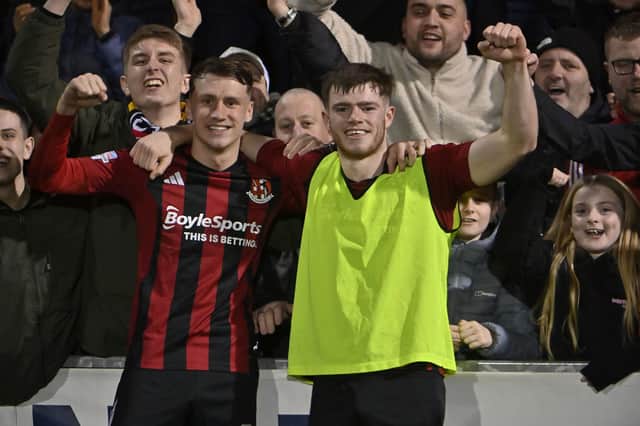 Former Pompey youngster Harry Jewitt-White (left) is flourishing with Crusaders in the Northern Ireland Premiership. Picture: Inpho/Stephen Hamilton