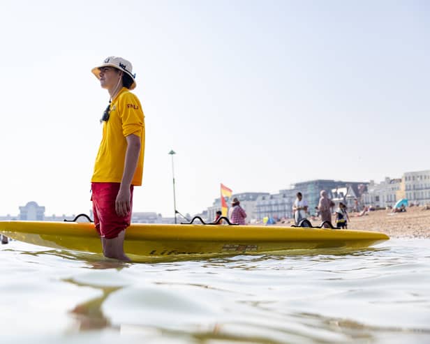 Lifeguard keeping watch over Southsea Beach