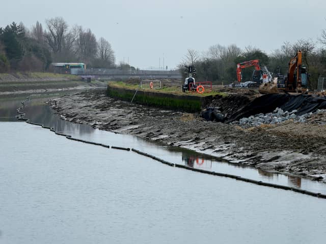 Latest sea defence works at Ports Creek on the northern edge of Portsea Island
Picture: Chris Moorhouse (220225-38)