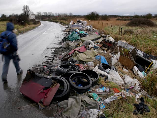 A view of a fly-tipping site near Erith in Kent, as statistics from DEFRA (Department for Environment, Food and Rural Affairs) show local authorities in England dealt with 1.13 million fly-tipping incidents during the year 2020/21 an increase of 16% from the 980,000 reported in 2019/20. Picture date: Friday February 4, 2022.