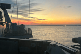 Royal Navy Type 45 destroyer HMS Dauntless left Portsmouth over the weekend and has been carrying out several training drills.