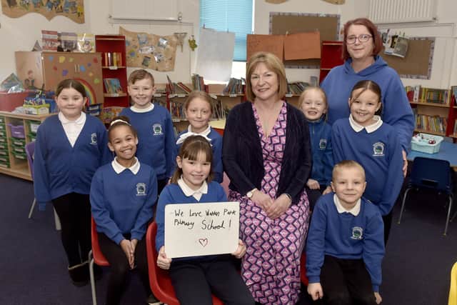 Warren Park Primary School in Sandleford Road, Havant, has received a positive outcome in their recent Ofsted report.


Pictured is: (back l-r) Piper-Rae Nash (8), Freddie Montague (9), Bella Valaskova (8), headteacher Elizabeth Cooper, Damia Ward (6), deputy headteacher Lynne Lofting and Mollie Penfold (10) with (front l-r) Anaya Ntaji (8), Penny Stone (9) and Jackson Legg (6).Picture: Sarah Standing (280225-9867)
