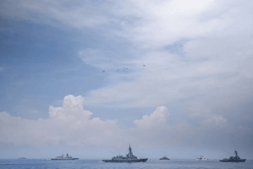 HMS Spey, a Portsmouth-based Royal Navy patrol vessel, took part in Exercise Komodo off the coast of Indonesia.