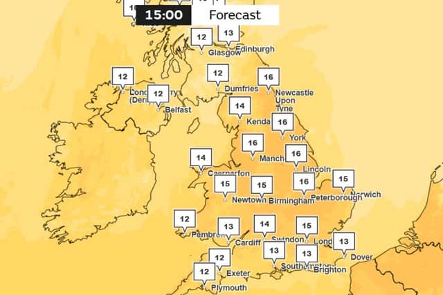 A Met Office weather map for 15:00 on March 6.