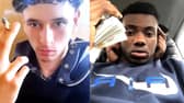 Sheffield gang members pose with wads of cash and machete.