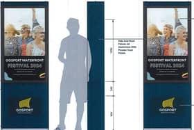 A drawing showing the new double-sided information screens for Gosport