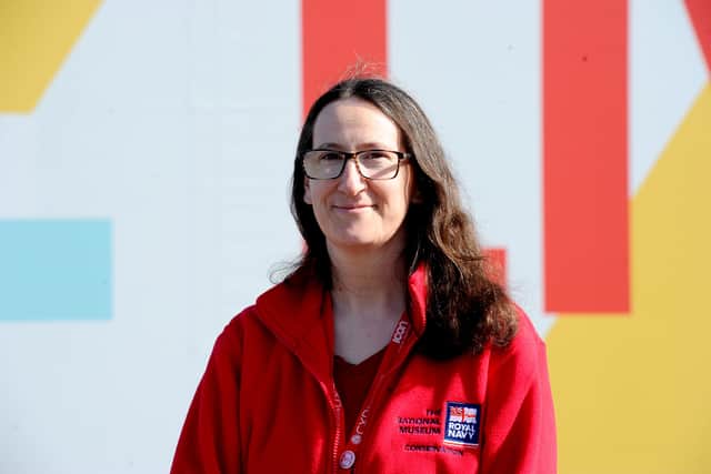 Pictured is: Diana Davis, head of conservation for HMS Victory: The Big Repair, 43, of Fareham.