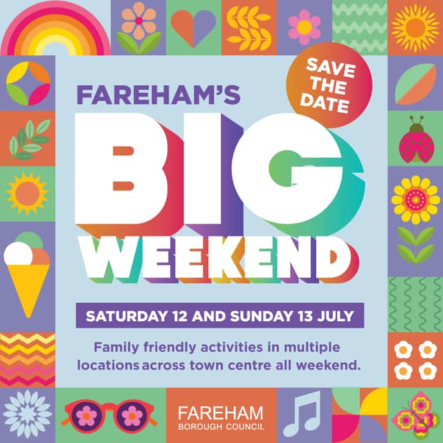 Save the date poster for 'Fareham's big weekend'