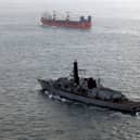 New technologies could be used to protect British waters from various threats. Pictured is HMS Somerset keeping a watchful eye over the Russian corvette Boikiy.