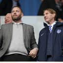 Pompey sporting director Rich Hughes, left, with Blues director Eric Eisner