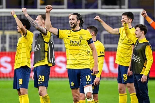 Christian Burgess last month reached his 200th appearance for Royale Union Saint-Gilloise after leaving Pompey in July 2020. Picture: LAURIE DIEFFEMBACQ/Belga/AFP via Getty Images