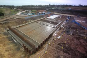 Image of construction site alongside the M27 - copyright Hampshire County Council: