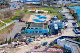 Marcin Jedrysiak has captured some astonishing drone footage of the multi-million pound work being completed at Hilsea Lido.