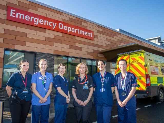 QA Hospital were recognising their first 100 days of the new A&E department 

Pictured - Chloe Richardson, Meg Thompsett, Abi Cliff, Agnieszka Barycka, Kerry Gilbert and Vicky Donnelly