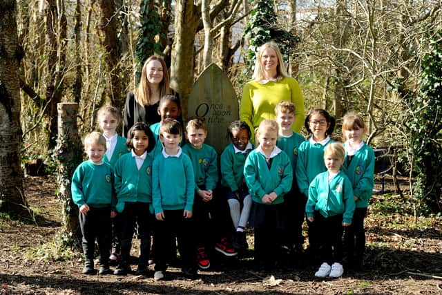 Alver Valley Infant and Nursery School in Falcon Meadows Way, Gosport, have received a positive outcome in their recent Ofsted. 

Pictured is: (back l-r) Ali Lockwood, head of schools and Jill Roseblade, executive headteacher for Alver Valley Schools with some of the children from nursery, Year R, 1 and 2. 

Picture: Sarah Standing (060325-2738)
