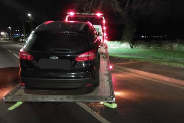 A routine vehicle stop turned into a suspect being arrested for five driving offences.