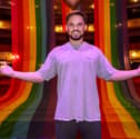 Gareth Gates with two huge Pride flags at Kings Theatre, Southsea. 

Picture: Chris Moorhouse (080325-40)