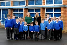 Bedenham Primary School in Bridgemary Avenue, Gosport, has received good in all Ofsted categories following its recent inspection.

Pictured is: (middle left and right) Laura Gibbs, head of school and Sharon Freeley, executive headteacher, with some of the children.

Picture: Sarah Standing (070325-2899) 